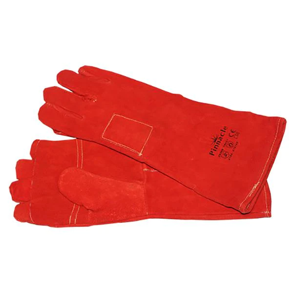 Red heat resistant apron palm welding glove