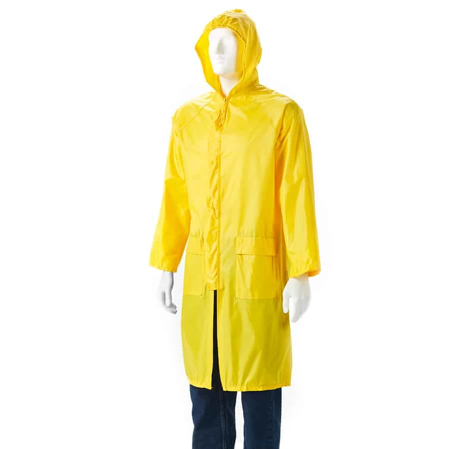 PVC Rubberised Rain Coat Yellow, Navy